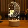Luminária de Mesa LED Noturna 3D de Fábrica Transfronteiriça Lâmpada de Mesa Criativa Lâmpada de Cabeceira Pequeno Presente Dia dos Namorados Presente Dia das Crianças