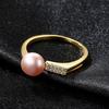 Anillo de Plata de Ley Pag&Mag S925 Perla de Agua Dulce de 7-7.5mm Estilo K Simple para Mujer Anillo Abierto al por Mayor