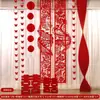 Guirnalda de Palabra Feliz de Tira Larga de Dragón y Fénix Set de Decoración para Habitación de Boda para la Sala de Estar y el Dormitorio de los Novios Suministros de Decoración de Pared de Fondo