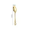 Cubiertos de Acero Inoxidable Corte Real Cuchillo con Relieve Retro, Tenedor, Cuchara Creativa Cuchara de Café Hueca Cuchara de Postre Tenedor Cuchillo para Filete