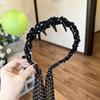 Faixa de Cabelo de Chiffon com Bolinhas Onduladas para Menina Nova Pente Dentado Antiderrapante Pressão Superior do Crânio Cartão de Cabelo Estilo Coreano Faixa de Cabelo Trançada
