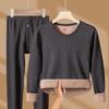 [Terciopelo de camello grueso] conjunto de ropa interior térmica de otoño e invierno de cuello medio alto para hombre y mujer, afelpado y grueso, resistente al frío, ropa de otoño, pantalones largos