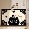 Tapete de Chão Estilo Lama Diatomácea, Tapete de Chão com Formato Especial de Gato Cartoon, Capacho de Porta de Entrada, Tapete para Pés de Banheiro, Tapete de Chão para Vaso Sanitário