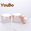 Caja Lista para Entrega Transfronteriza 5-100g Tapa Oro Rosa Tarro de Vidrio Arena Blanca para Crema Facial Contenedor para Crema Facial