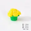 Estética Primaveral Cubo de Hierro Ramo de Flores Accesorios de Resina Jardinería de Rosas DIY Decoraciones de Escritorio Adornos de Micro Paisaje
