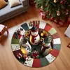 Tapete Redondo Decorativo de Natal Transfronteiriço para Sala de Estar, Tapete de Veludo Cristal Resistente à Sujeira e Lavável, Tapete de Quarto de Dormir para Cabeceira