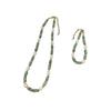 Pulsera de Cuerda de Cuentas Redondas de Piedra Natural y Perla Natural Verde Nanyang Antiguo Medio Vintage Juego de Temperamento Diario