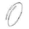 Pulsera de Bambú con Cruz de Nuevo Estilo para Mujer, Estilo Chino, Bambú Simbolizando la Paz, Chapada en Plata Pura 999, Pulsera Abierta, Regalo para Novia