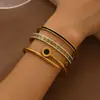 Pulseira Padrão Grande Muralha Estrela Oca A Pulseira Mais Quente da Amazon de Aço Inoxidável com Diamante de Lama Pulseira Dourada à Prova d'Água e que Não Desbota