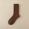 Calcetines gruesos de lana para mujer para otoño e invierno, de longitud media hasta la pantorrilla, forrados de felpa, calcetines cálidos de invierno, calcetines largos posparto, calcetines cálidos