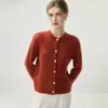 Mistura rara e luxuosa de caxemira - Cardigan de tricô Kangbao 75% caxemira + 25% seda de amoreira, um suéter macio e delicado para mulheres