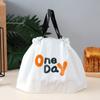 Bolsa Desechable con Cordón para Llevar Empaque Bolsa de Plástico Portátil Bolsa para Ensalada Comida Bolsa de Empaque