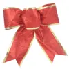 Paquete a juego para árbol de Navidad, lazo dorado, rojo y rosa, hecho a mano, plegable, brillante, rosa, decoración grande para árbol de Navidad.