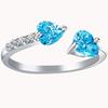 Anillo de Circonita en Forma de Corazón Transfronterizo para Mujer, Diseño Nicho, Joyería de Dedo Simple y Versátil, No se Desvanece, Estilo Ins