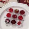 Lentejuela Brillo Joyería Roja para Uñas Estilo Popular de Celebridad de Internet Rojo Sangre de Paloma Año Nuevo Decoración de Uñas Redonda Plana Diamante