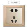 Panel de interruptor y enchufe para grabado láser de punto de luz tipo 86 para el hogar, enchufe de cinco orificios con luz indicadora LED, negro dorado oculto