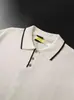 Polo de Punto para Hombre, Seda de Hielo, Delgado, Secado Rápido, Cuello Camisero, Estilo de Negocios, Verano, Manga Corta Ligeramente Maduro, Estilo Coreano