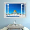 Mezquita comercio exterior más vendido efecto creativo 3D pegatinas de ventana falsa decoración pared sala de estar dormitorio