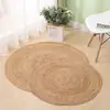 Tapete redondo de Rattan para quarto, tapete de cabeceira, tapete tecido para água, tapete de junco para mesa de centro na sala, decoração para fotografia