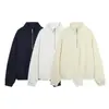 Fabricante mayorista de ropa para mujer transfronterizo 2026 nuevo estilo europeo y americano moderno casual holgado versátil color liso sudadera con cremallera