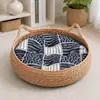Ninho de palha artesanal para pet, ninho de gato, ninho de cachorro, adequado para todas as estações, resistente ao desgaste e a arranhões, cama de dormir de gato trançada, suprimentos para animais de estimação no atacado