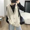 Chaleco versátil de otoño de longitud media para mujer, de Dongdaemun, Corea, prenda exterior, estilo casual, chaleco de punto, nuevo estilo