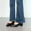 Zapatos de tacón medio de punta cuadrada nuevos 2026 para mujer, simples, versátiles, de corte bajo, profesionales, piel suave, zapatos para ir al trabajo, casual