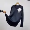 Suéter camiseta deportiva casual de manga larga con cuello redondo de capa de aire 5272