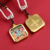 Collar Pequeño Thangka Ocho Santos Patronos 2*2 Cuadrado Acero de Titanio Tallado Doce Signos del Zodiaco Dragón Wuye Zakiram