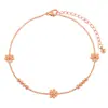 Tobillera de Pétalos Fresca, Dulce, Exquisita y Compacta Estilo Ins Coreano para Mujer, Moderna y Sencilla, Tobillera Personalizada de Acero de Titanio