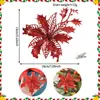 Flores Artificiais Transfronteiriças da Amazon Flores com Pó Dourado Decoração de Cena de Natal Decoração de Natal de Feriado Flores de Natal