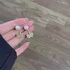 Pendientes de Plata 925 con Cierre de Mariposa para Mujer Moda Coreana Tendencia Influencer Pendientes en Vivo Venta al por Mayor Cristal