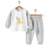 Conjunto de Ropa Interior de Algodón Puro para Bebé Otoño y Primavera Bebé Camisetas Térmicas y Pantalones Capa Base Niños Niñas Sin Costuras Separados Pijama para Casa