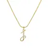 Europa y Estados Unidos transfronterizo 26 letras conjunto de cobre circonita cadena de serpiente redonda collar letras colgante de oro creativo simple letras