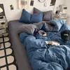 Recomendação Popular de Valor, Conjunto de Lençóis para Cama de Hotel de Quatro Peças, Capa de Edredom para Cama de Dormitório de Estudante e Pousada, Processo Lavado e Escovado