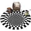 Alfombrilla Redonda de Piso Estéreo 3D Nueva Transfronteriza para Dormitorio Sala de Estar Trampa Visual Alfombra de Terciopelo de Cristal en Espiral Mareante Felpudo