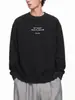 Moletom Muqiu Masculino Estilo Americano Tendência Bordado Modelagem Solta Gola Redonda para Homens, Top Esportivo Casual Estilo Campus