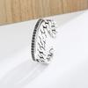 Anillo de plata tailandesa de doble capa directo de fábrica diseño de moda nicho estilo frío retro desgastado tejido anillo moda apertura