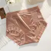 Seda de Gelo Cetim Sem Costura Cintura Alta Sexy Renda Controle da Barriga Levanta Bumbum Algodão Puro Laço Calcinhas Finas para Mulheres Venda por Atacado