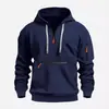 Moletom com zíper, pulôver de múltiplos bolsos, moletom esportivo casual, novo para outono e inverno, tamanho europeu, transfronteiriço