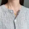 Colar Geométrico de Titânio com Duplo Anel Estilo Japonês-Coreano Feminino Nova Chegada Luxo Leve Design de Nicho Senso de Design Ins Pingente Corrente para Clavícula Corrente