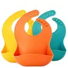 Babetes Personalizados 3D de Comida Silicone para Bebê Crianças Pequenas Logo Infantil Alimentação Babetes de Silicone