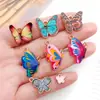 Venta Directa de Fábrica de Llaveros, Collares, Pulseras, Colgantes y Accesorios DIY de Mariposas de Esmalte Colorido de 20 Estilos Transfronterizos