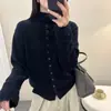 Cardigan Novo de Gola Alta Outono e Inverno Bordado Pesado Exquisito Versátil Suéter Camada Base Roupa Íntima Malha Macia Oca