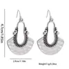 Pendientes de aleación huecos con forma de abanico de venta caliente transfronteriza para mujer, accesorios de péndulo de moda retro, fabricante mayorista