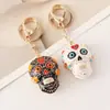 Nuevo Llavero de Esmalte de Calavera Mandala Color Colgante para Bolso de Halloween Colgante del Día de Muertos Pequeño Regalo