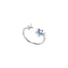 Anillo ajustable con apertura de estrella azul para niñas, ligero, de lujo, para industria pesada, de nicho, ligero, de lujo, combinable, de alta calidad, nuevo producto