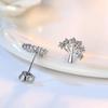 Pendientes de árbol de Navidad estilo INS coreano diseño de personalidad y temperamento incrustados con circonita pendientes de árbol de la suerte de deseos regalo de Año Nuevo