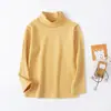 Camiseta Base de Terciopelo para Niñas Cuello Semi Alto Traje Térmico para Niños Prenda Única Cuello Medio Ropa de Otoño para Niños Grandes Otoño e Invierno