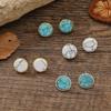 Pendientes nuevos de estilo étnico, pendientes de piedra de pino, pendientes de cristal redondos de aleación de zinc retro de mármol de estilo coreano, joyería